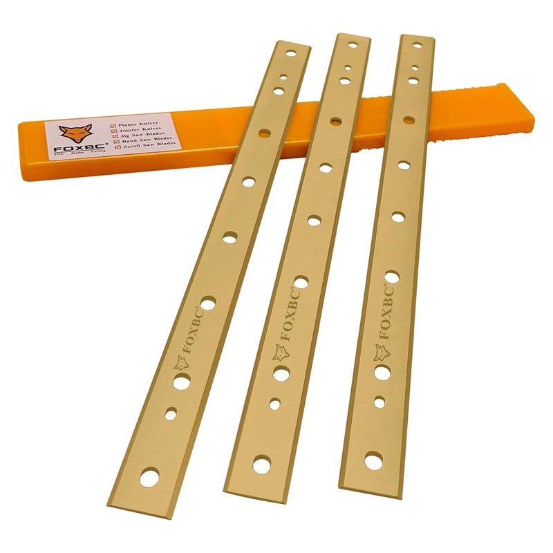 FOXBC 12-1/2 Inch Titanium Planer Blades Replacement for DeWalt DW734 Planer, Replace DW7342 - Set of 3 - Image 5